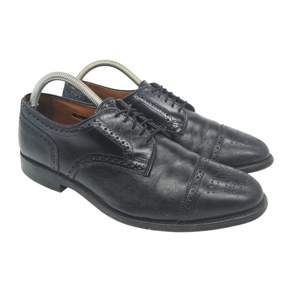 Allen Edmonds Sanford Mens Size 9 D Black Leather Cap Toe Oxford Dress Shoes - Picture 1 of 8